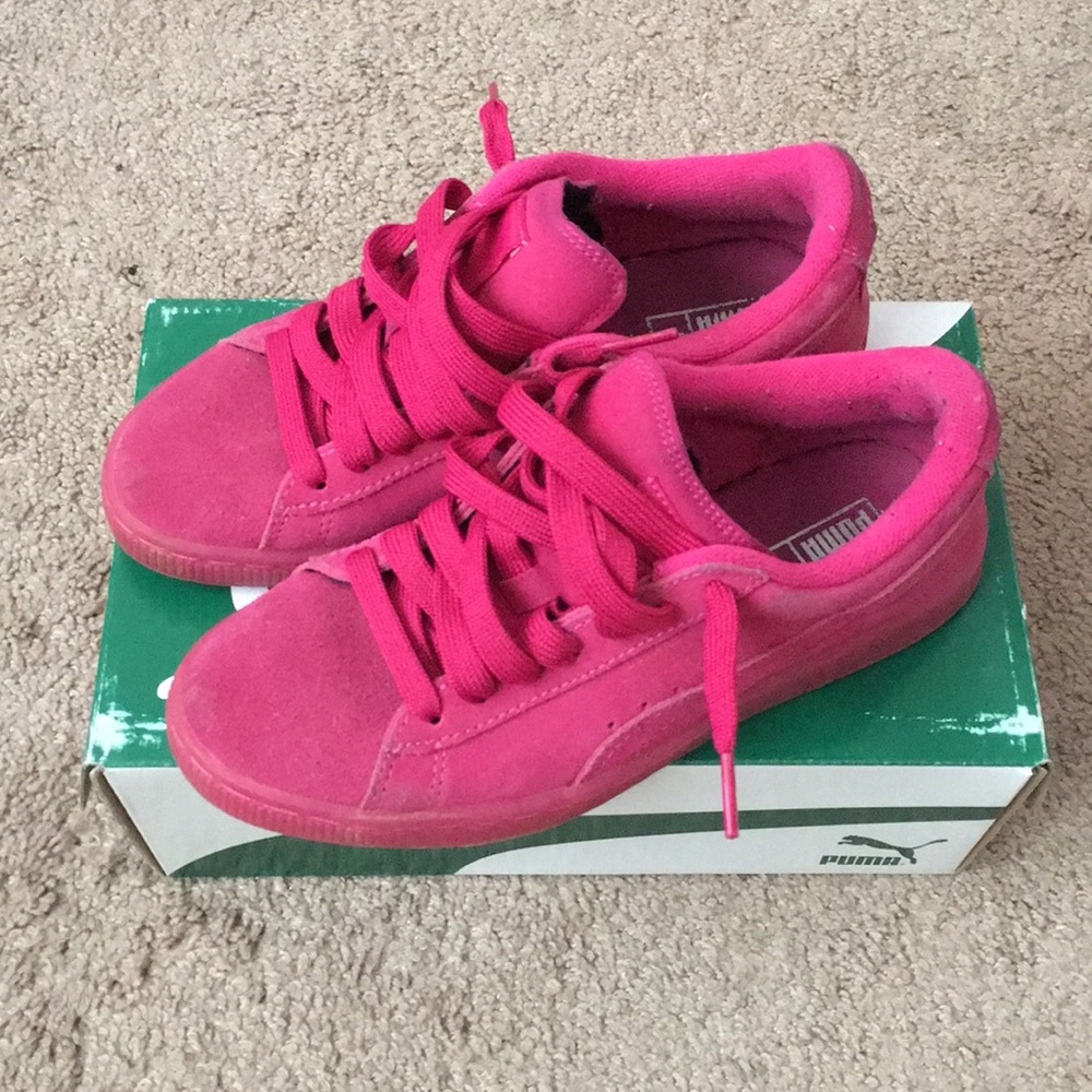 Pink puma sneakers